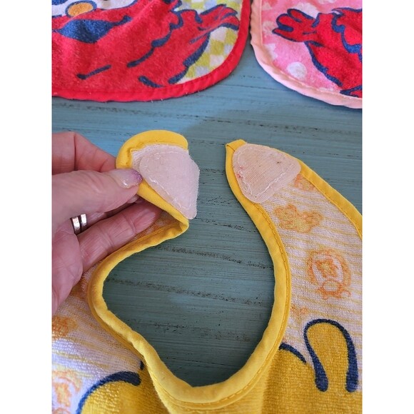 Sesame Street Terry Bibs - Baby Elmo, Big Bird Loop Closure 7.5 W × 9 L, Infant - Picture 5 of 13